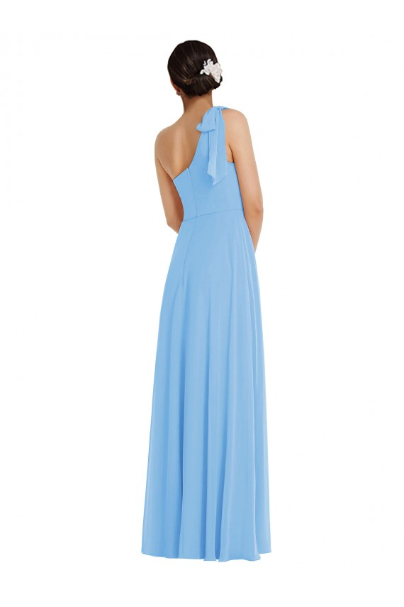 Acheter Periwinkle Trompette Mousseline Longue Robes demoiselle d'honneur