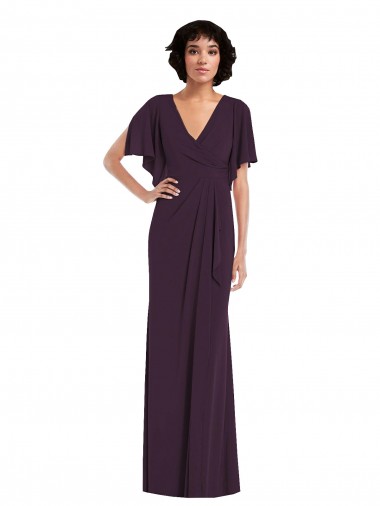 Acheter Pourpre Fourreau Col V Spandex Longue Formelles Robes demoiselle d'honneur / Robes de soirée / Robes de bal
