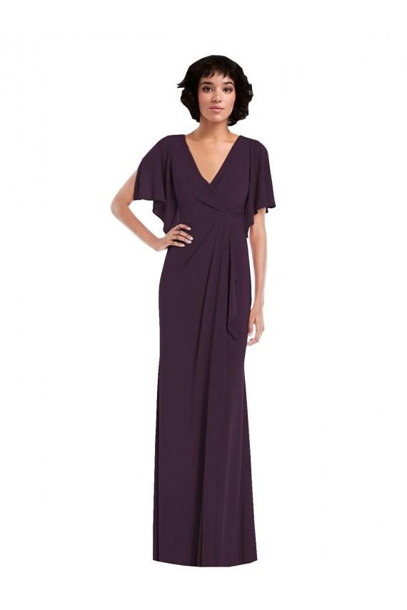 Acheter Pourpre Fourreau Col V Spandex Longue Formelles Robes demoiselle d'honneur / Robes de soirée / Robes de bal