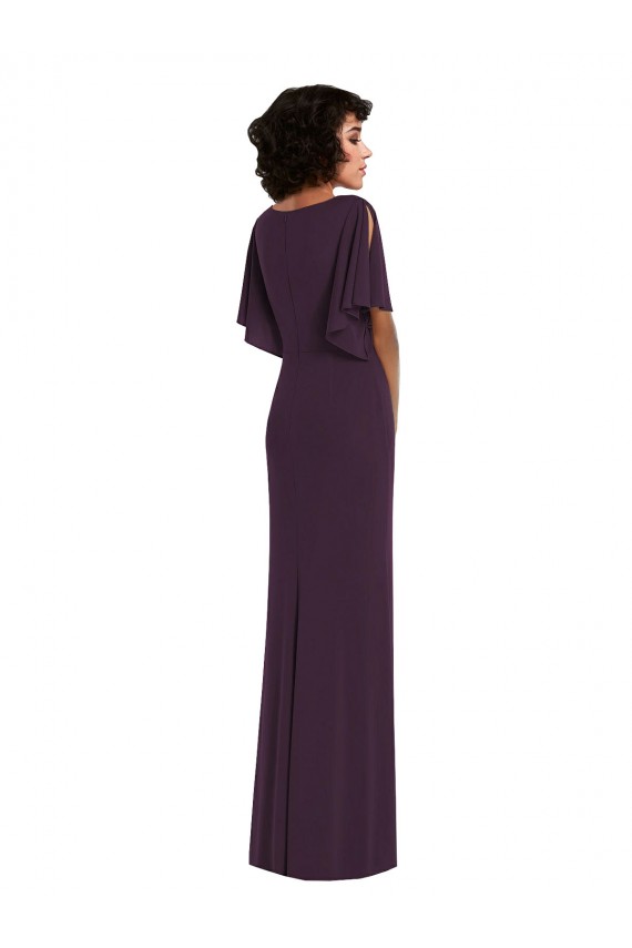 Acheter Pourpre Fourreau Col V Spandex Longue Formelles Robes demoiselle d'honneur / Robes de soirée / Robes de bal