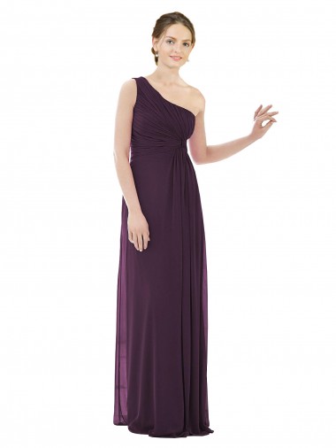 Acheter Pourpre Trapèze Mousseline Longue Robes demoiselle d'honneur