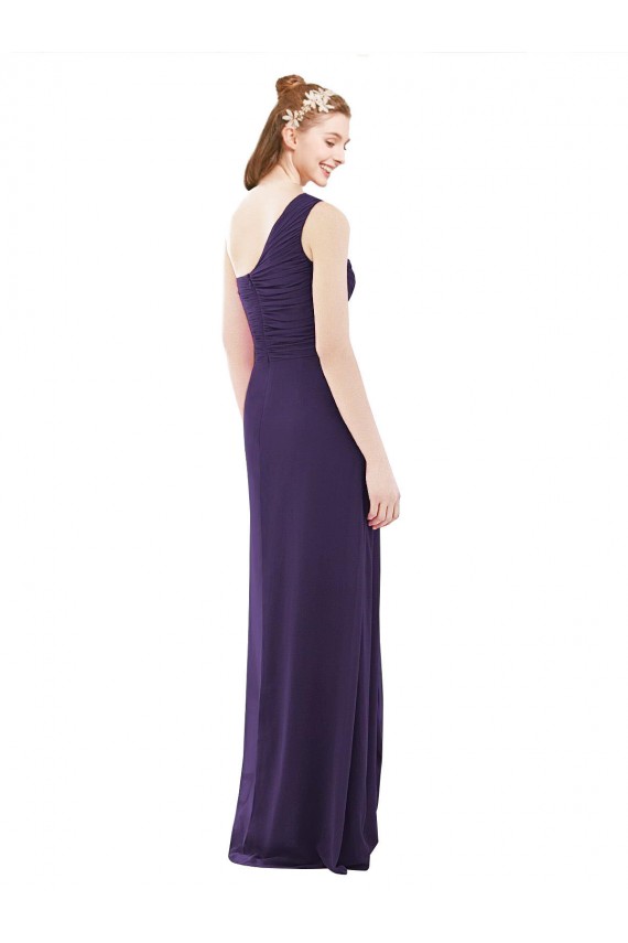 Acheter Pourpre Trapèze Mousseline Longue Robes demoiselle d'honneur