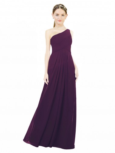 Acheter Pourpre Trapèze Mousseline Longue Robes demoiselle d'honneur