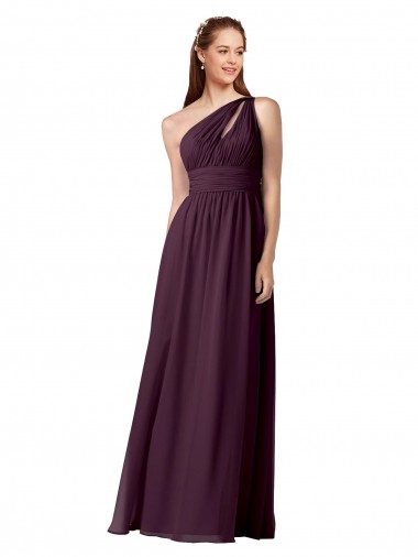 Acheter Pourpre Trapèze Mousseline Longue Robes demoiselle d'honneur