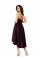 Acheter Pourpre Trapèze Scoop Neck Satiné Courte Asymétrique Robes demoiselle d'honneur / Robes de bal
