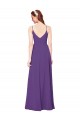 Acheter Prune Fourreau Col Haut Mousseline Longue Robes demoiselle d'honneur