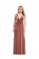 Acheter Rose Cannelle Trapèze Col V Velours Stretch Longue Formelles Robes demoiselle d'honneur / Robes de soirée / Robes de bal