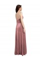 Acheter Rose Cannelle Trapèze Col V Velours Stretch Longue Formelles Robes demoiselle d'honneur / Robes de soirée / Robes de bal