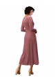 Acheter Rose Cannelle Trapèze Col V midi Velours Stretch Courte Robes demoiselle d'honneur / Robes de bal