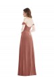 Acheter Rose Cannelle Trapèze Épaule Dénudée Velours Stretch Longue Robes demoiselle d'honneur / Robes de bal
