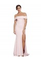 Acheter Rose Fourreau Col Carré Balayage train Crêpe Stretch Longue Formelles Robes demoiselle d'honneur / Robes de soirée / Robes de bal