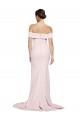 Acheter Rose Fourreau Col Carré Balayage train Crêpe Stretch Longue Formelles Robes demoiselle d'honneur / Robes de soirée / Robes de bal