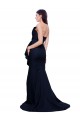Acheter Bleu marine foncé Fourreau Sans bretelle Balayage train Crêpe Stretch Longue Robes demoiselle d'honneur / Robes de bal