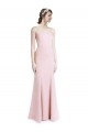 Acheter Rose Sirène Bretelles spaghetti Col Carré Crêpe Stretch Longue Robes demoiselle d'honneur / Robes de bal