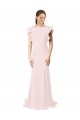 Acheter Rose Sirène Col bijou Balayage train Crêpe Stretch Longue Robes demoiselle d'honneur / Robes de bal