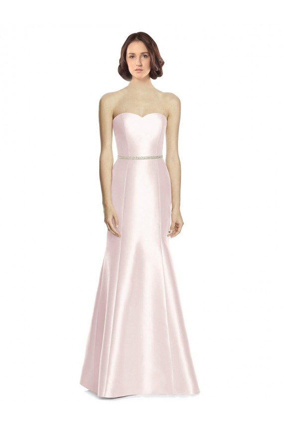 Acheter Rose Sirène Sans bretelle Satiné Longue Robes demoiselle d'honneur