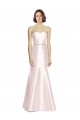Acheter Rose Sirène Sans bretelle Satiné Longue Robes demoiselle d'honneur