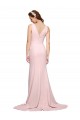 Acheter Rose Trapèze Col V Balayage train Crêpe Stretch Longue Robes demoiselle d'honneur / Robes de bal