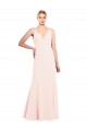 Acheter Rose Trapèze Col V Crêpe Stretch Longue Formelles Robes demoiselle d'honneur / Robes de soirée / Robes de bal
