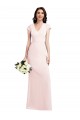 Acheter Rose Trapèze Col V Crêpe Stretch Longue Formelles Robes demoiselle d'honneur / Robes de soirée / Robes de bal