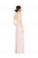Acheter Rose Trapèze Col V Crêpe Stretch Longue Robes demoiselle d'honneur / Robes de bal