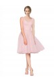 Acheter Rose Trapèze Col V Tulle Courte Robes demoiselle d'honneur / Robes de cocktail