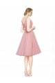 Acheter Rose Trapèze Col V Tulle Courte Robes demoiselle d'honneur / Robes de cocktail