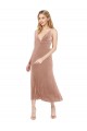 Acheter Rose Trapèze Col V midi Velours Stretch Courte Robes demoiselle d'honneur / Robes de bal / Robes de cocktail