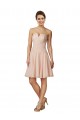 Acheter Rose Trapèze Mousseline Dentelle Courte Robes demoiselle d'honneur / Robes de cocktail