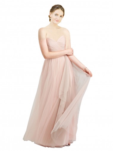 Acheter Rose Trapèze Tulle Longue Robes demoiselle d'honneur