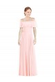 Acheter Rose Trapèze Épaule Dénudée Col Carré Mousseline Longue Robes demoiselle d'honneur