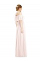 Acheter Rose Trapèze Épaule Dénudée Col Carré Mousseline Longue Robes demoiselle d'honneur
