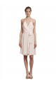 Acheter Rose crème Trapèze Licou Col V Mousseline Courte Robes demoiselle d'honneur / Robes de cocktail