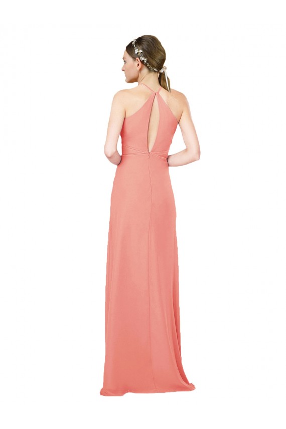 Acheter Rose du Désert Fourreau Licou Mousseline Longue Robes demoiselle d'honneur