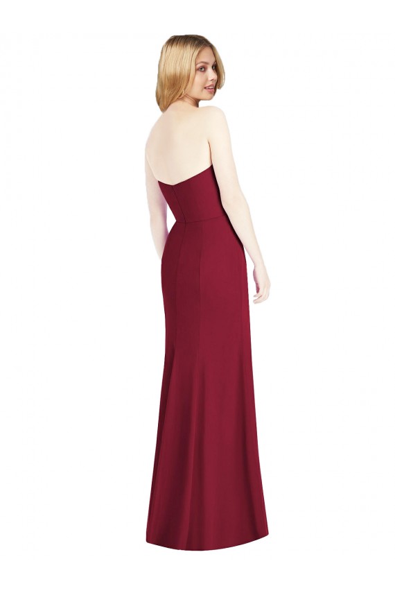 Acheter Rose du Désert Trompette Sans bretelle Mousseline Longue Robes demoiselle d'honneur