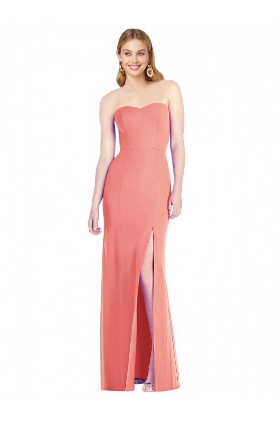 Acheter Rose du Désert Trompette Sans bretelle Mousseline Longue Robes demoiselle d'honneur