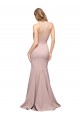 Acheter Rose poussiéreux Fourreau Col Haut Balayage train Crêpe Stretch Longue Formelles Robes demoiselle d'honneur / Robes de soirée / Robes de bal