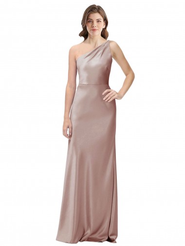 Acheter Rose poussiéreux Fourreau Satiné Stretch Longue Formelles Robes demoiselle d'honneur / Robes de soirée / Robes de bal