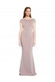 Acheter Rose poussiéreux Sirène Col Bateau Crêpe Stretch Longue Formelles Robes demoiselle d'honneur / Robes de soirée / Robes de bal