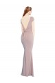 Acheter Rose poussiéreux Sirène Col Bateau Crêpe Stretch Longue Formelles Robes demoiselle d'honneur / Robes de soirée / Robes de bal
