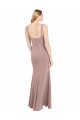 Acheter Rose poussiéreux Sirène Col Carré Col Haut Crêpe Stretch Longue Robes demoiselle d'honneur / Robes de bal