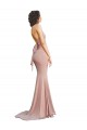 Acheter Rose poussiéreux Sirène Col V Spandex Longue Formelles Robes demoiselle d'honneur / Robes de soirée / Robes de bal
