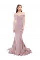 Acheter Rose poussiéreux Sirène Épaule Dénudée Balayage train Crêpe Stretch Longue Formelles Robes demoiselle d'honneur / Robes de soirée / Robes de bal