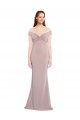Acheter Rose poussiéreux Sirène Épaule Dénudée Col V Crêpe Stretch Longue Formelles Robes demoiselle d'honneur / Robes de soirée / Robes de bal