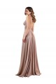 Acheter Rose poussiéreux Trapèze Col V Spandex Longue Formelles Robes demoiselle d'honneur / Robes de soirée / Robes de bal