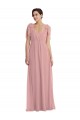 Acheter Rose poussiéreux Trapèze Licou Mousseline Longue Robes demoiselle d'honneur