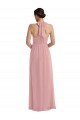 Acheter Rose poussiéreux Trapèze Licou Mousseline Longue Robes demoiselle d'honneur
