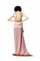 Acheter Rose poussiéreux Trapèze Satiné Soyeux Longue Formelles Robes demoiselle d'honneur / Robes de soirée / Robes de bal