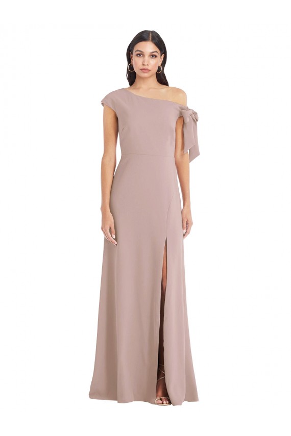 Acheter Rose poussiéreux Trapèze Épaule Dénudée Crêpe Stretch Longue Formelles Robes demoiselle d'honneur / Robes de soirée / Robes de bal