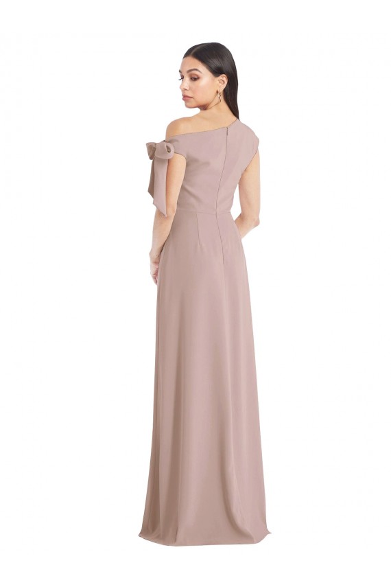 Acheter Rose poussiéreux Trapèze Épaule Dénudée Crêpe Stretch Longue Formelles Robes demoiselle d'honneur / Robes de soirée / Robes de bal